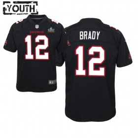 Camiseta Niño Tampa Bay Buccaneers Tom Brady 12 Nike Negro 2021 Super Bowl LV